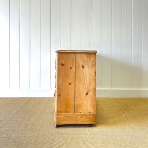 An Antique English Pine Chest of Drawers Dresser With Stile Feet c1890