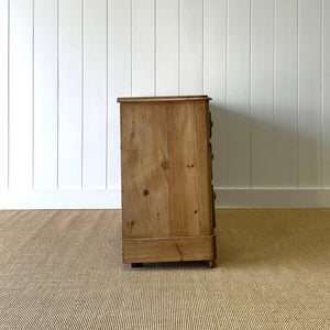 An Antique English Pine Chest of Drawers Dresser With Stile Feet c1890