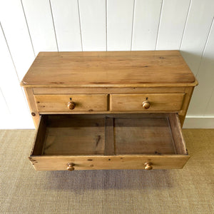 An Antique English Pine Chest of Drawers Dresser With Stile Feet c1890