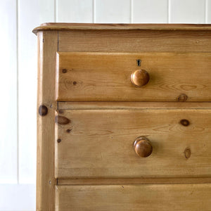 An Antique English Pine Chest of Drawers Dresser With Stile Feet c1890