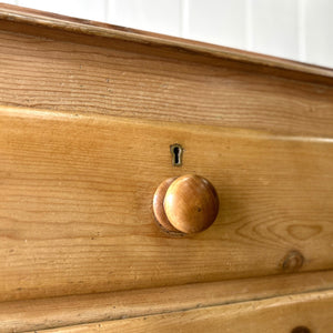 An Antique English Pine Chest of Drawers Dresser With Stile Feet c1890