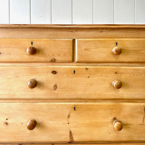 An Antique English Pine Chest of Drawers Dresser With Stile Feet c1890