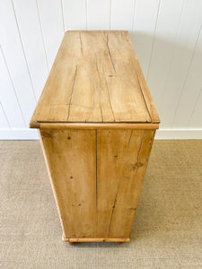 A Large English Pine Chest of Drawers Dresser on Tulip Feet c1890