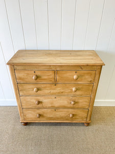 A Large English Pine Chest of Drawers Dresser on Tulip Feet c1890