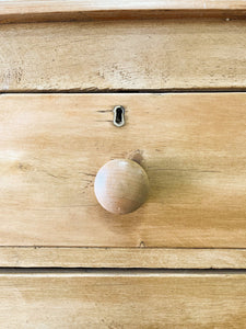 A Large English Pine Chest of Drawers Dresser on Tulip Feet c1890