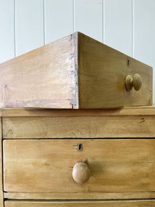 A Large English Pine Chest of Drawers Dresser on Tulip Feet c1890