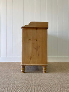 An Antique English Pine Chest of Drawers Dresser with Porcelain Knobs c1890