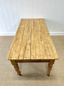 A Good English Pine 6ft Dining Table c1890