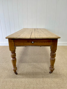 A Good English Pine 6ft Dining Table c1890