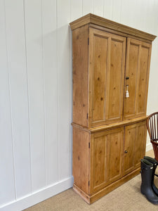 A 19th Century English Pine Linen Press Cupboard