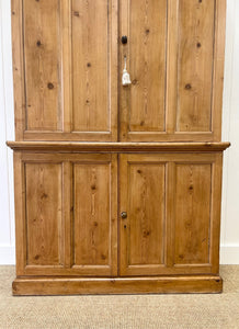 A 19th Century English Pine Linen Press Cupboard