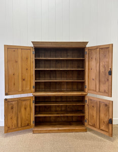 A 19th Century English Pine Linen Press Cupboard