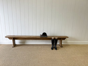 A 9ft French Oak or Elm Country Made Bench c1890