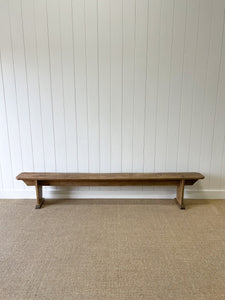 A 9ft French Oak or Elm Country Made Bench c1890