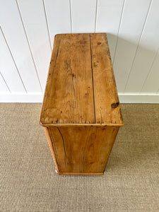 A Diminutive English Pine Chest of Drawers Dresser with Wooden Knobs c1890