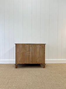 A Charming English Pine Chest of Drawers Dresser with Wooden Knobs c1890