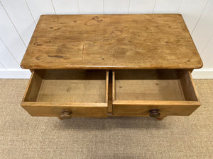 A Charming English Pine Chest of Drawers Dresser with Wooden Knobs c1890