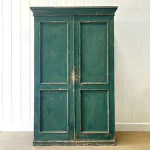 An English 19th Century Cupboard in Green Paint