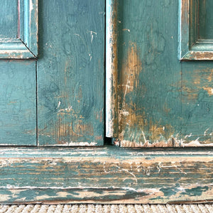 An English 19th Century Cupboard in Green Paint