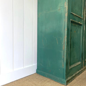 An English 19th Century Cupboard in Green Paint