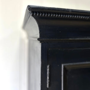 A Large 19th Century English Ebonized Linen Press Cupboard