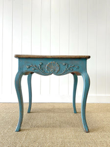 A Vintage French Provincial Painted Blue Side Table