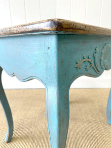 A Vintage French Provincial Painted Blue Side Table