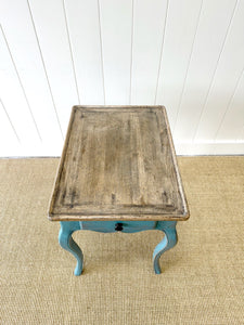 A Vintage French Provincial Painted Blue Side Table