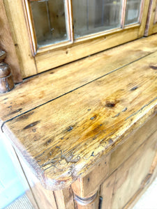 A 19th Century Cornish Pine Bookcase Cabinet or Hutch