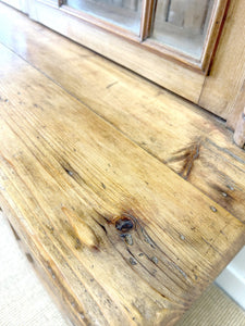 A 19th Century Cornish Pine Bookcase Cabinet or Hutch