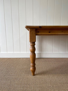 Vintage English Country Waxed Pine 5ft Dining Harvest Table