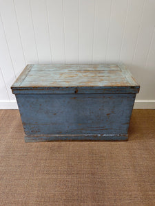 A Large English Country Painted Pine Trunk c1890