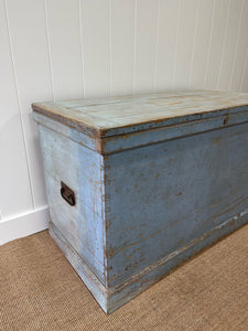 A Large English Country Painted Pine Trunk c1890