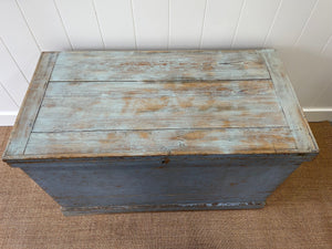 A Large English Country Painted Pine Trunk c1890