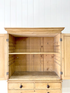 A 19th Century English Pine Linen Press Cupboard