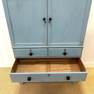 A 19th Century English Pine Linen Press Cupboard