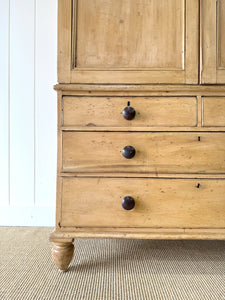 A 19th Century English Pine Linen Press Cupboard