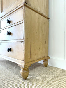 A 19th Century English Pine Linen Press Cupboard