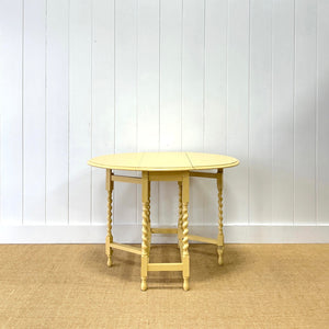 A Sunny Yellow Antique English Oak Country Drop Leaf Gate Leg Table