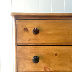 A Tall 19th Century English Pine Chest of Drawers/Dresser with Tulip Feet