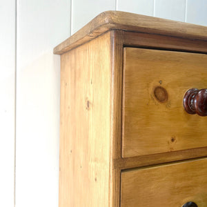 A Tall 19th Century English Pine Chest of Drawers/Dresser with Tulip Feet