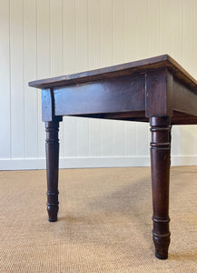 A Country Pine 8ft Dining Farm or Harvest Table c1890