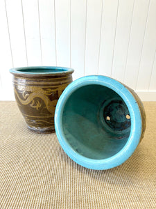 A Pair of Antique Chinese Garden Pots with Dragon Motif