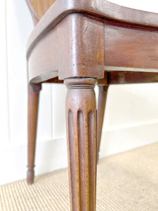 A Pair of Regency Fluted Leg Hall Chairs