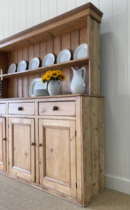 A Large 19th Century Pine Welsh Dresser or Cupboard