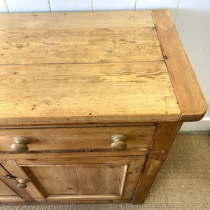 A Large Antique English Pine Sideboard c1890