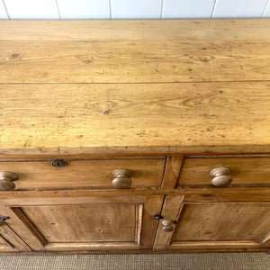 A Large Antique English Pine Sideboard c1890