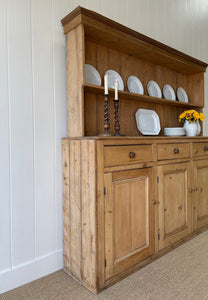 A Large 19th Century Pine Welsh Dresser or Cupboard