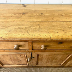 A Large Antique English Pine Sideboard c1890