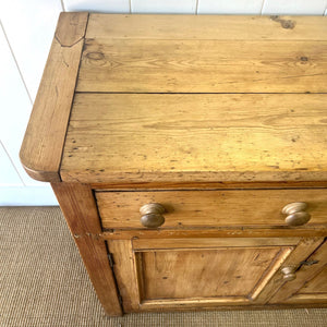 A Large Antique English Pine Sideboard c1890